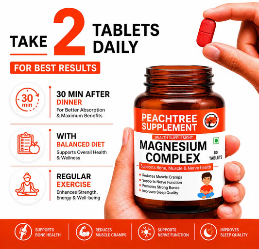 Magnesium Complex – Triple Form (Glycinate, Citrate & Malate) | Deep Sleep, Muscle Recovery & Nerve Support | 60 Tablets